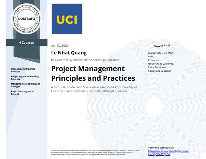 Project Management Principles and Practices